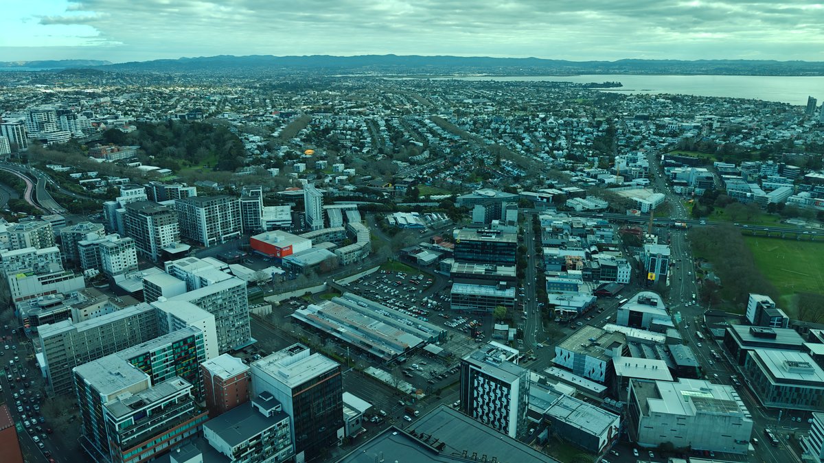 Rooftops and suburbs running out to the horizon.
