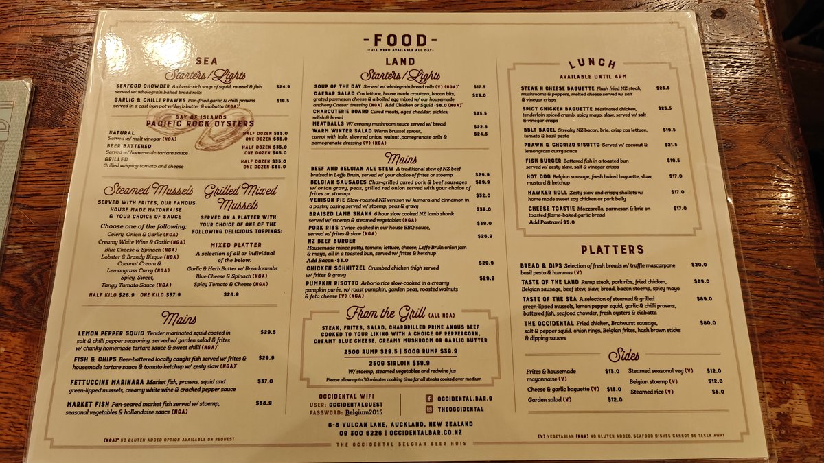 Sea and land food menu