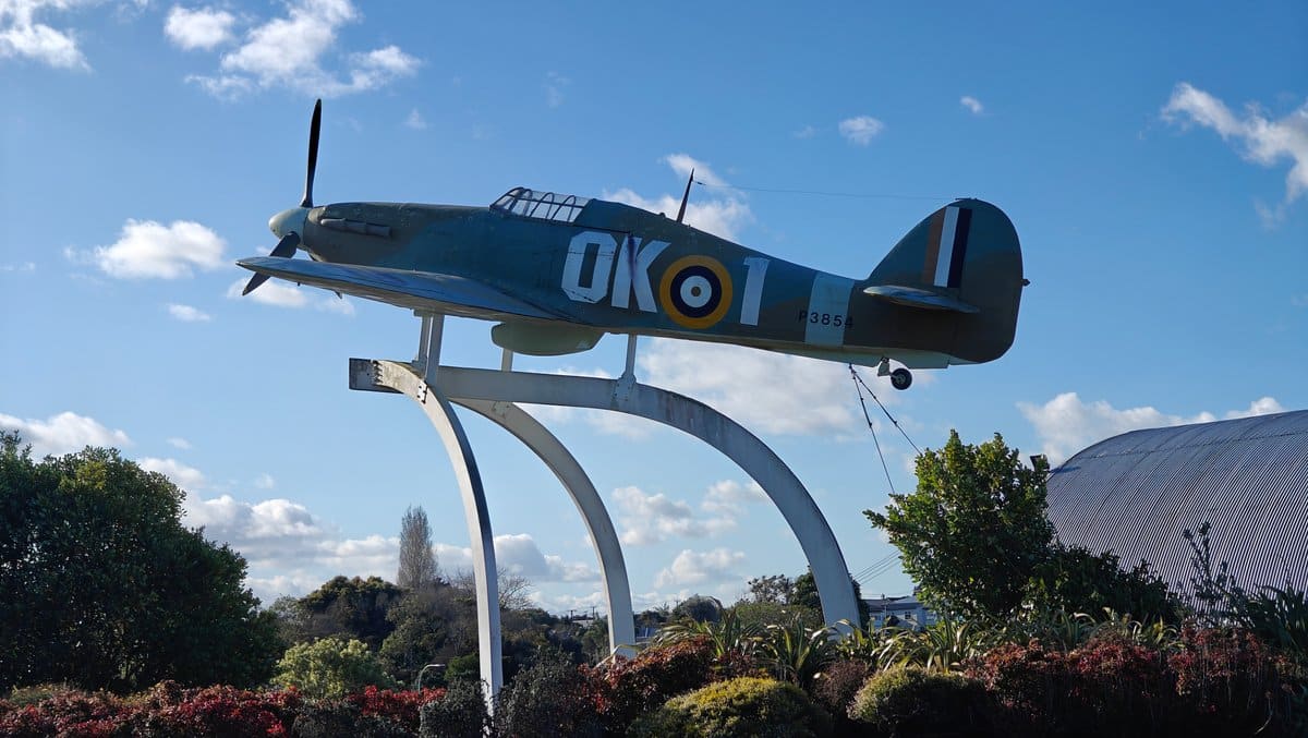 Spitfire outside the Aviation Hall