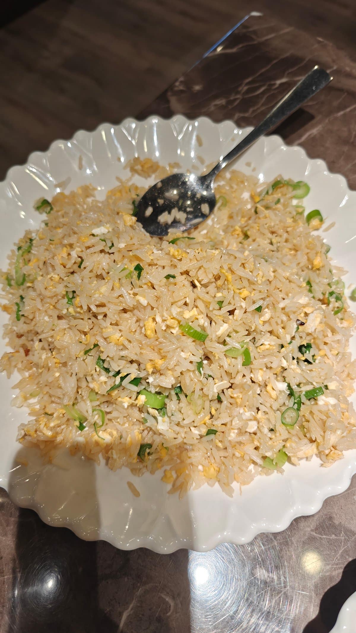 Spring onion fried rice plate