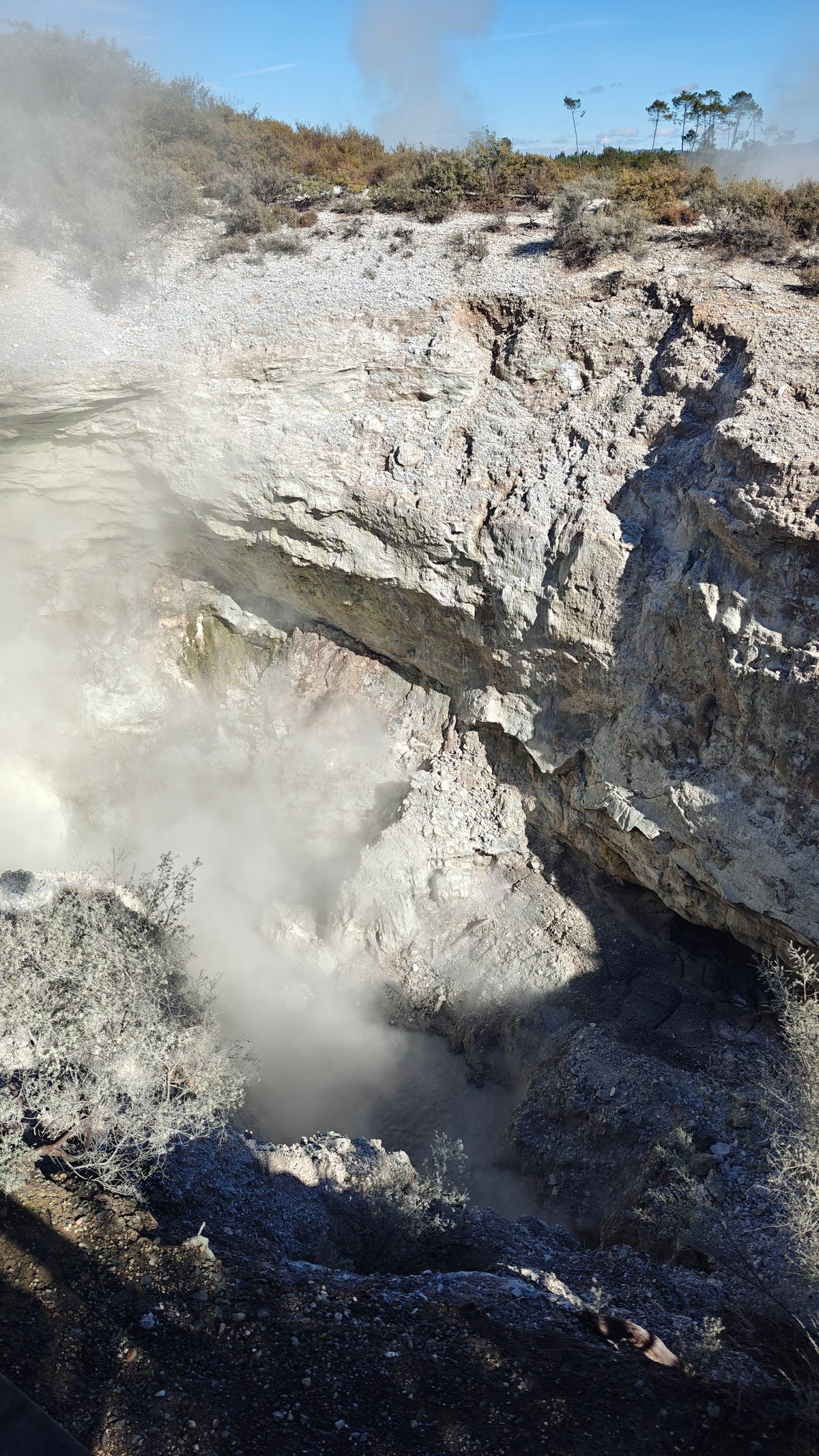 Steam billowing from the earth