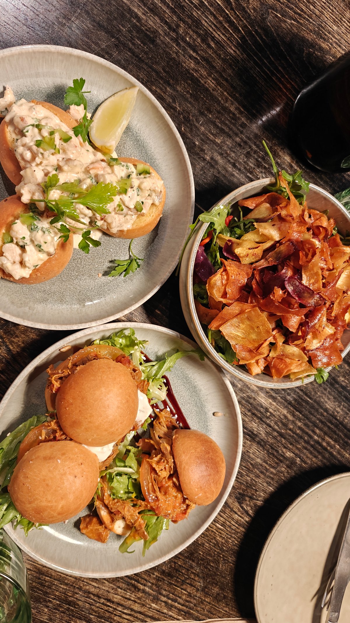 Table spread of sliders and sides