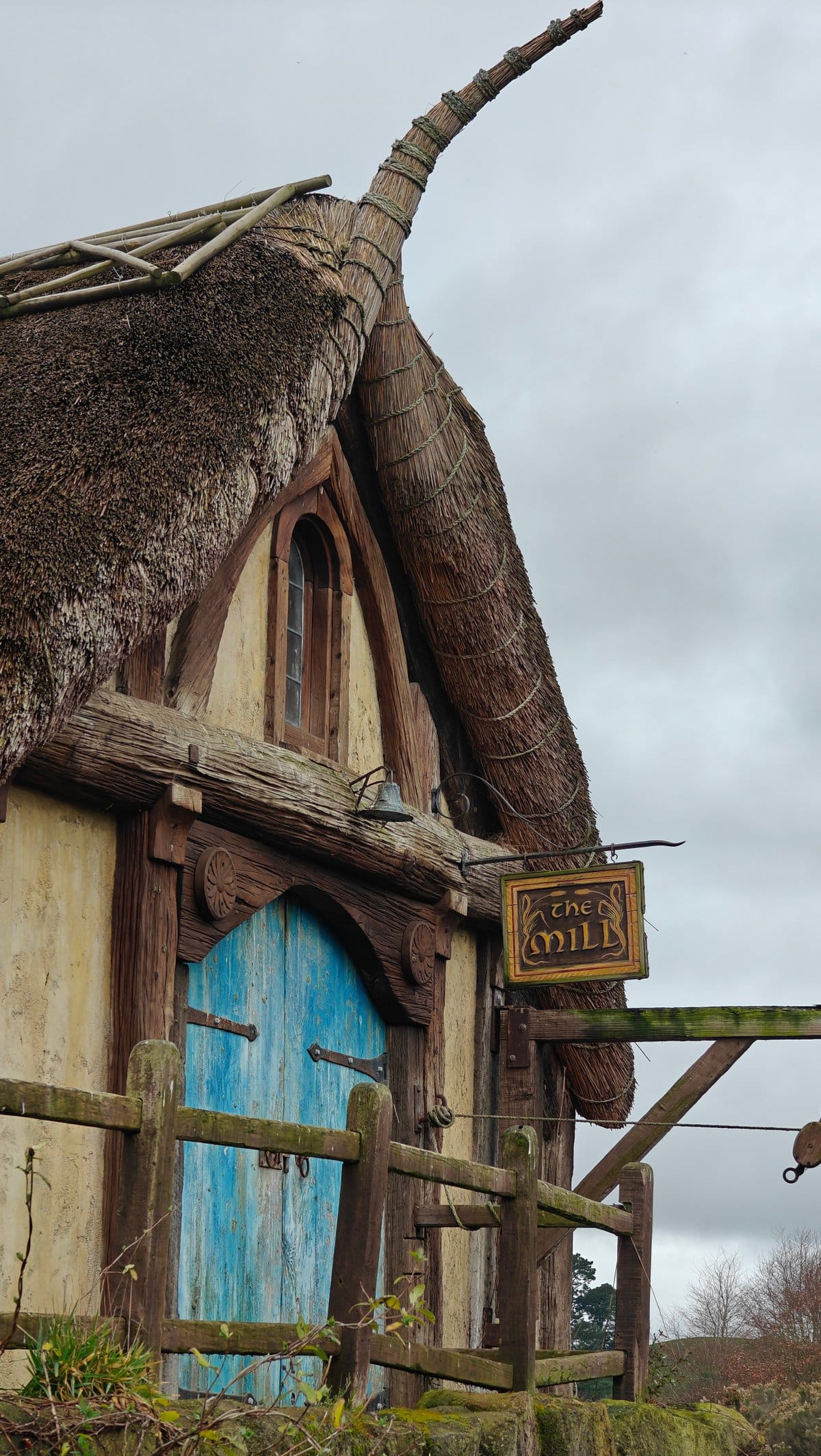 Thatched mill beside the water
