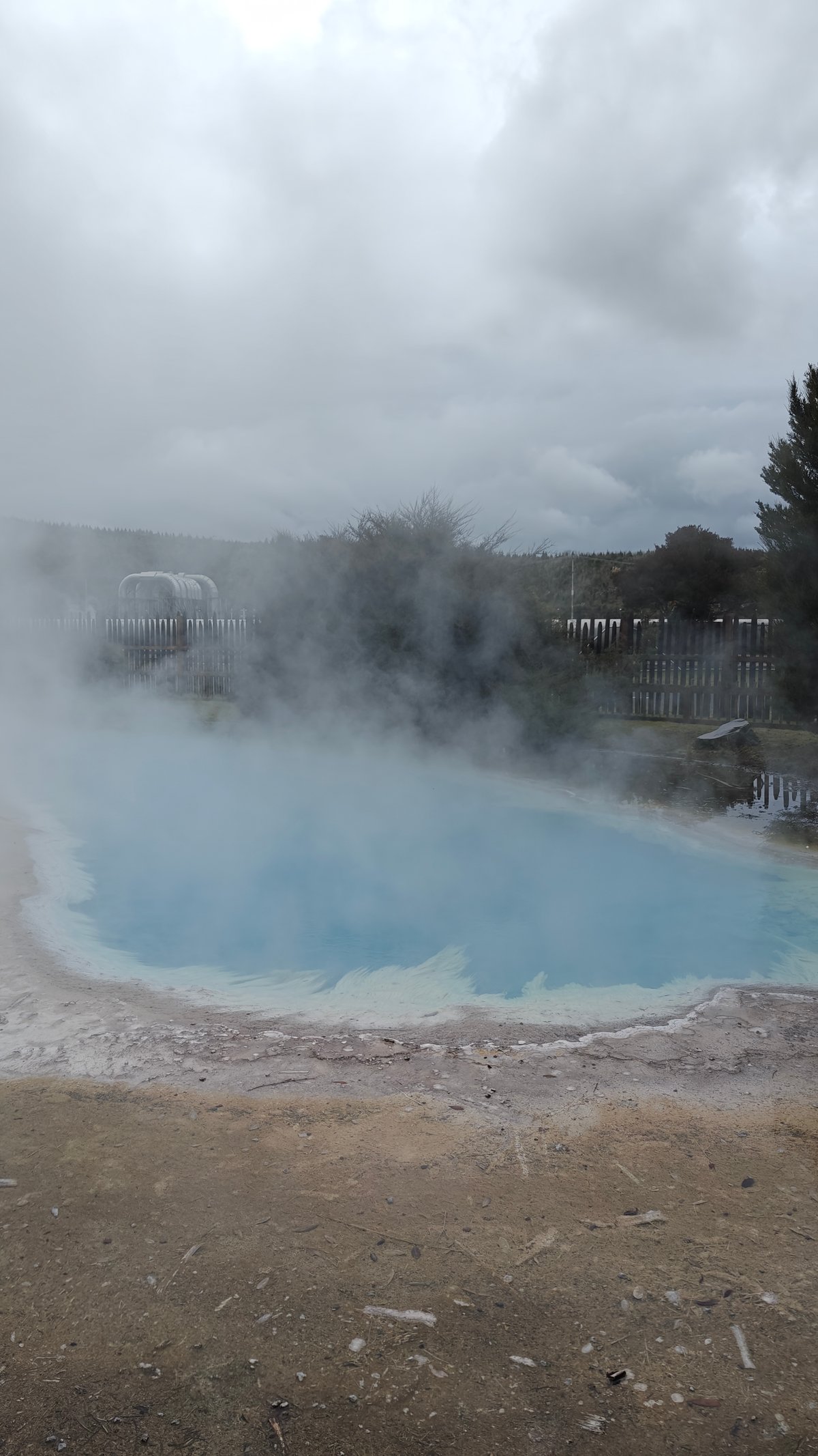 The blue pool showing through a break in