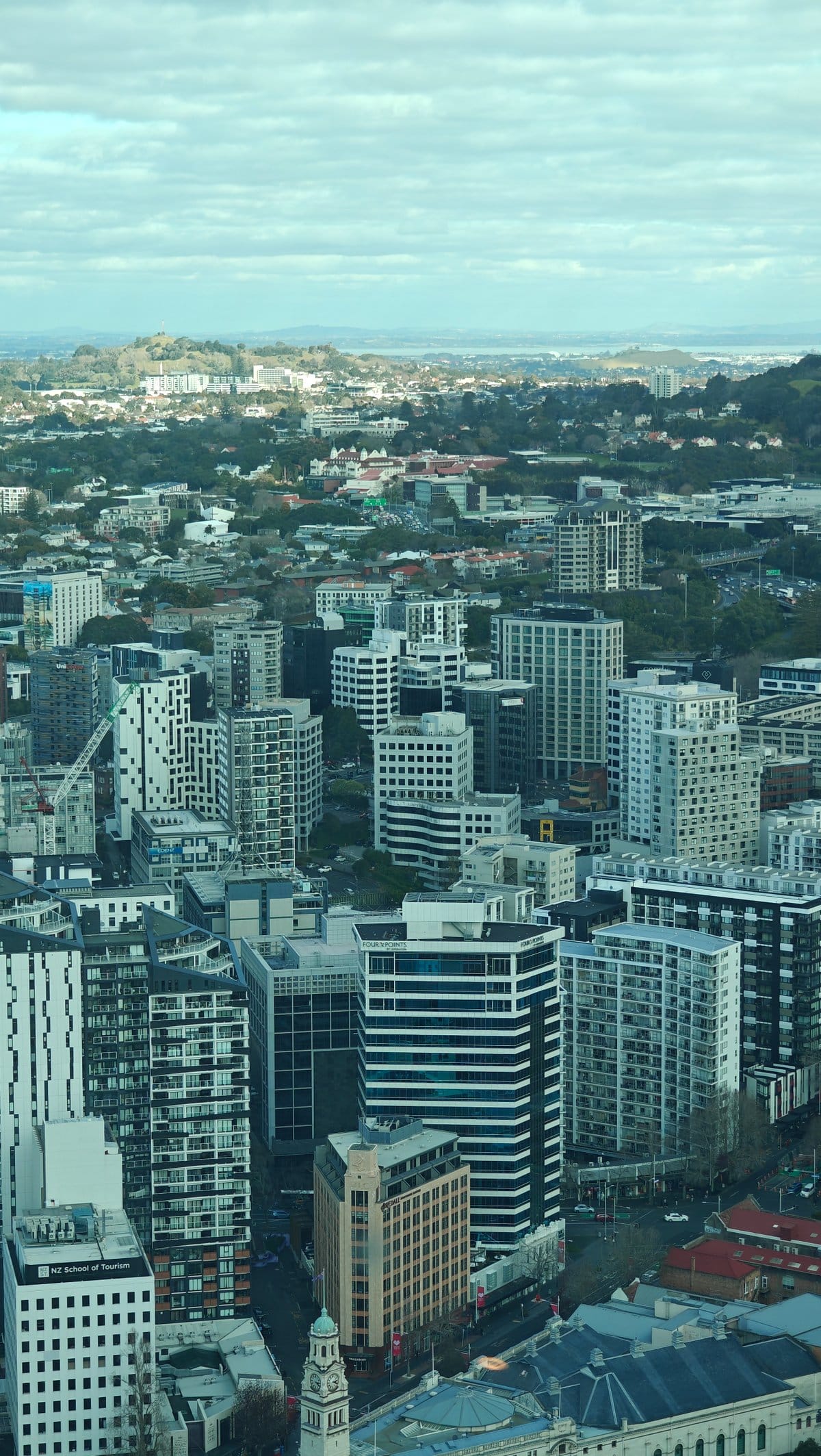 The city with a cone on the skyline