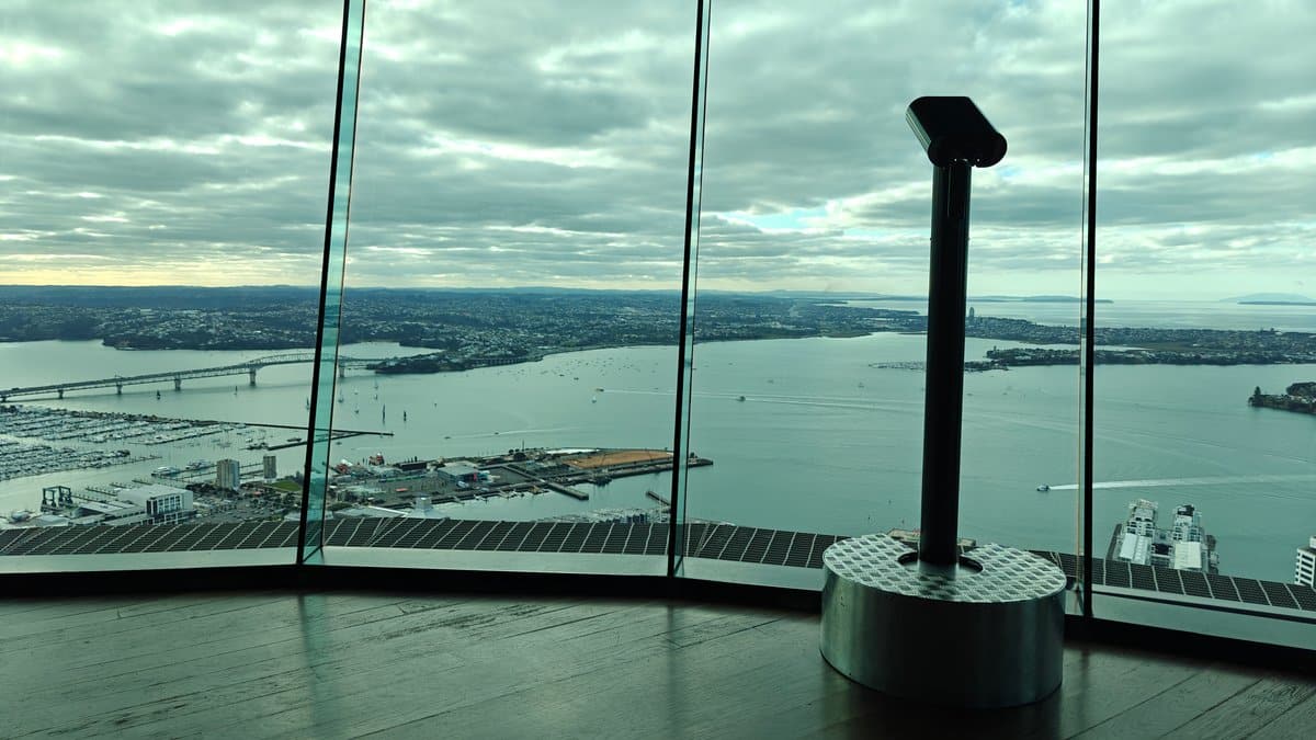 The deck with a viewing scope and the
