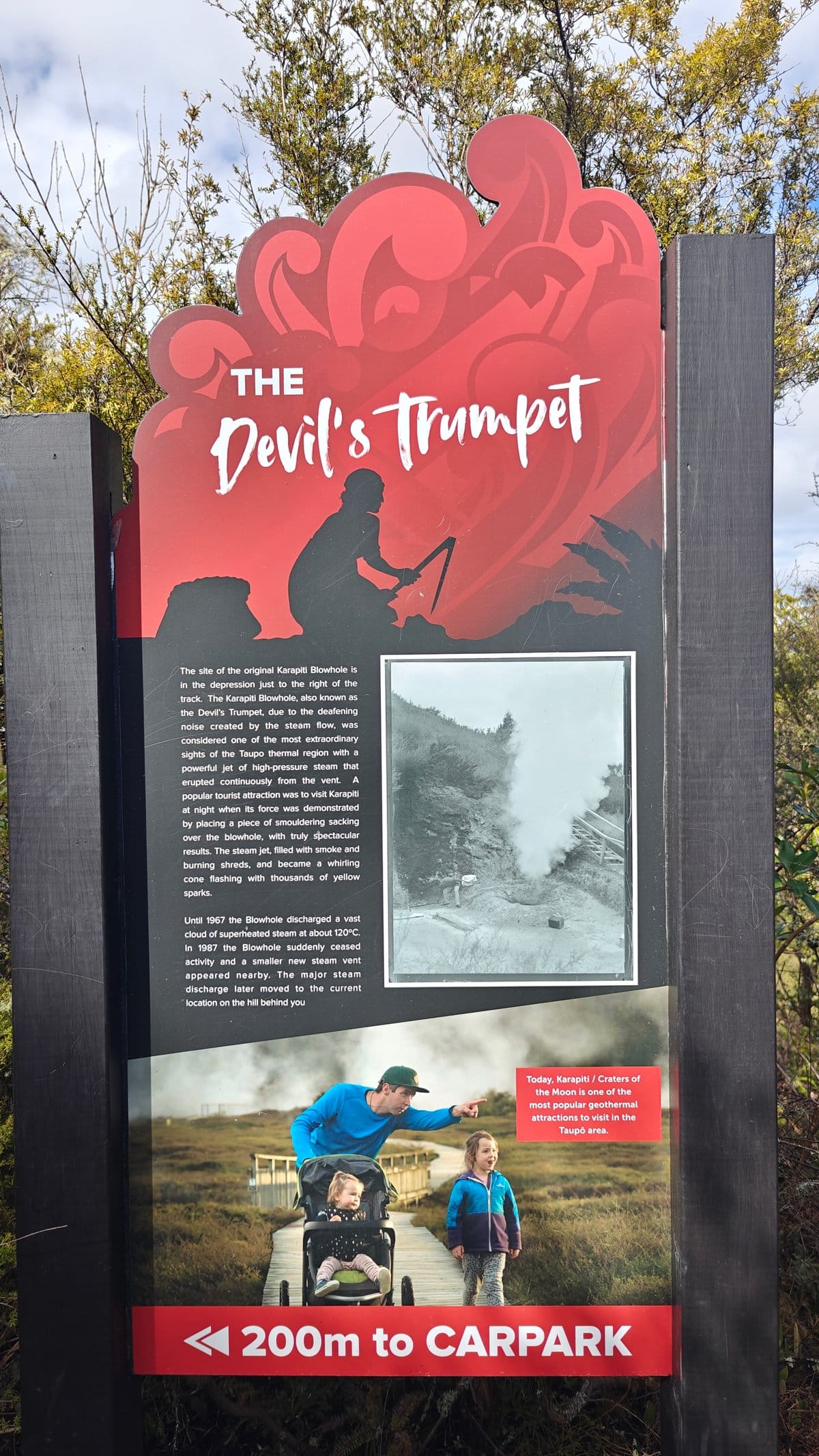 The Devil's Trumpet fumarole board