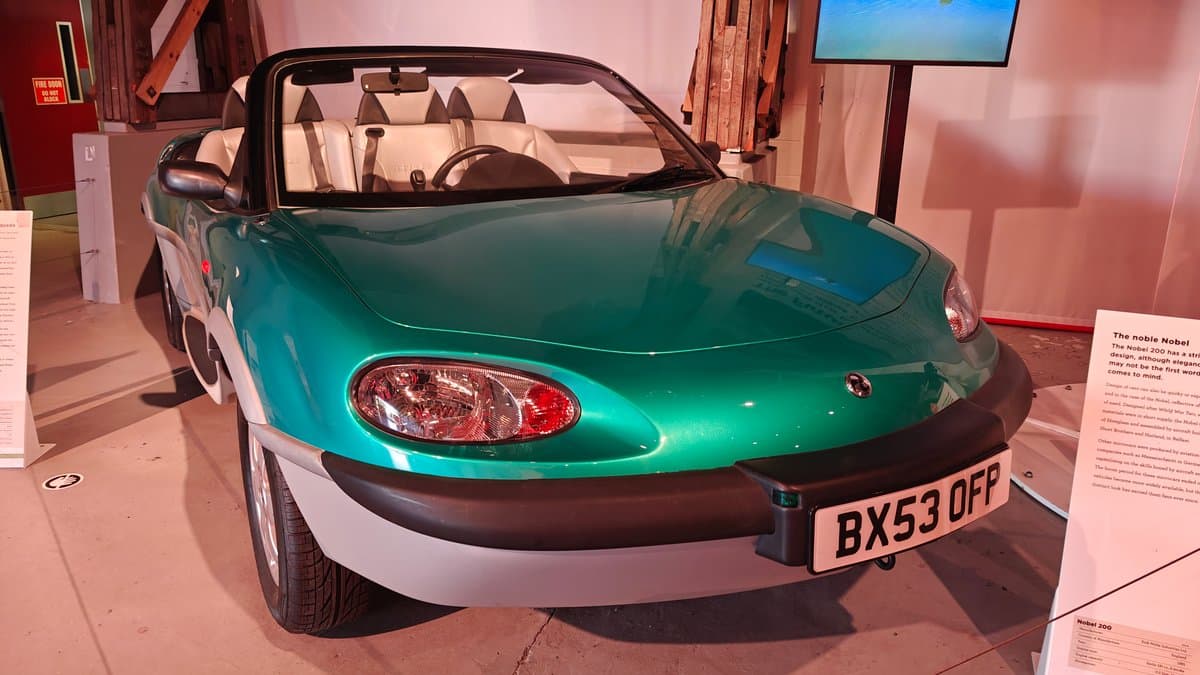 The green Gibbs Aquada amphibious car with the