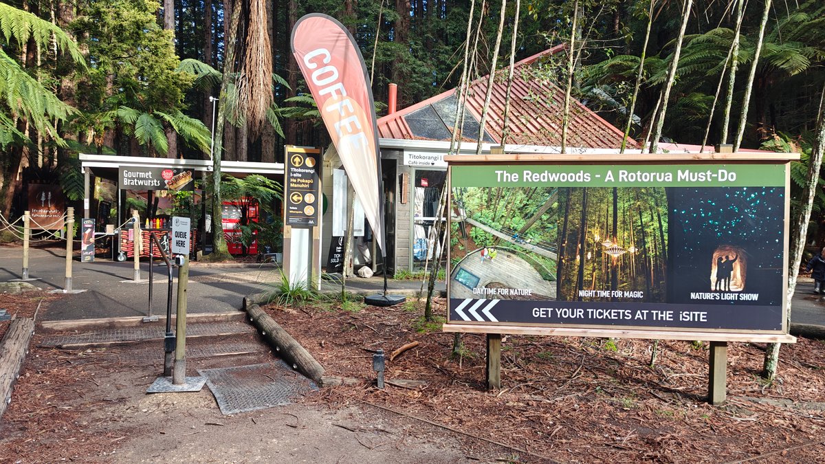 The i-SITE building with a banner reading The