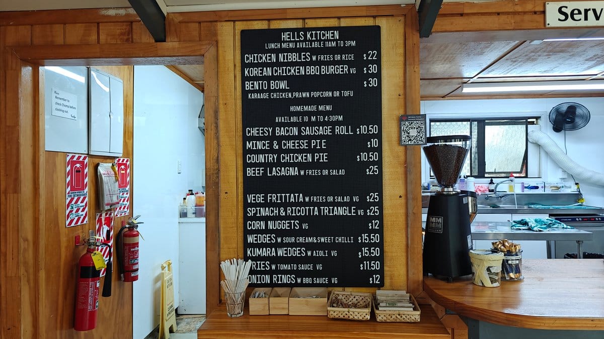 The servery with the HELL'S KITCHEN menu board