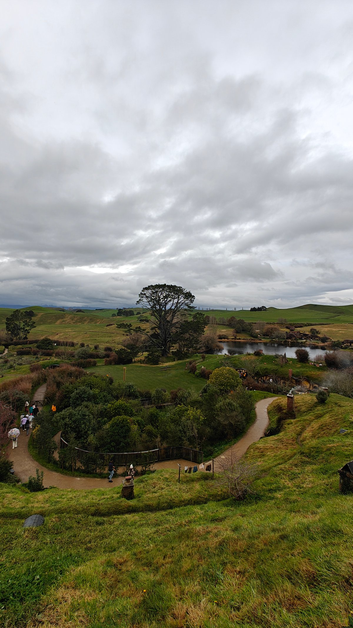 The valley path with hobbit holes set along