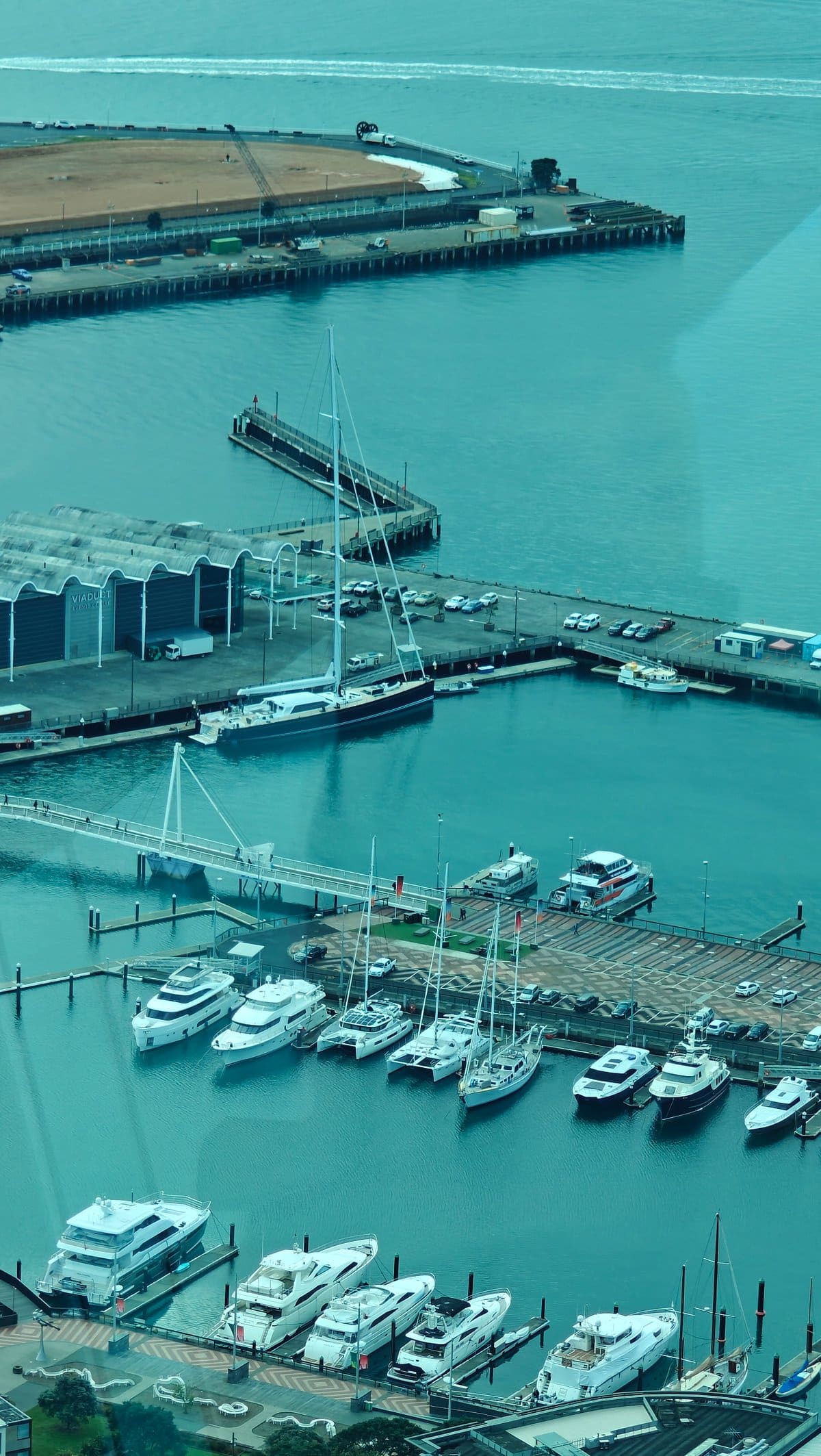 The wharf and marina with boats packed into