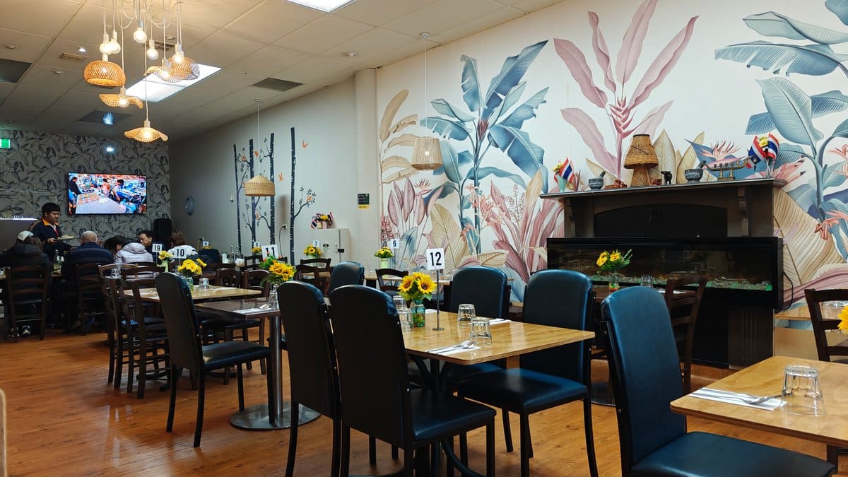 Timber dining room interior