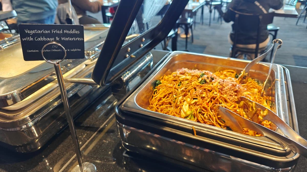 Two chafing trays side by side on the