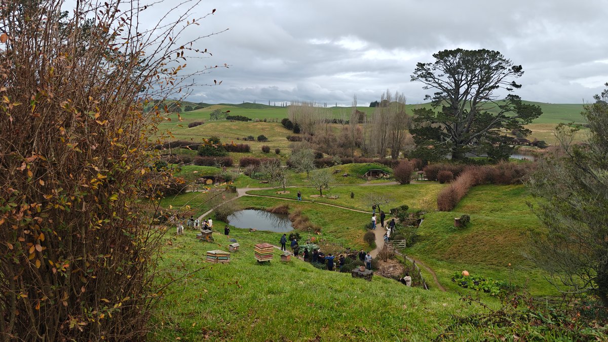 Valley view of lake and holes
