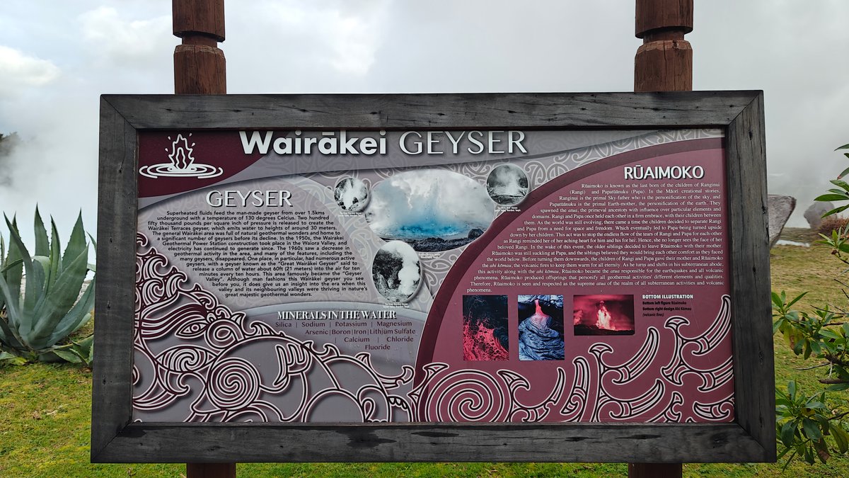 Wairākei geyser interpretive board