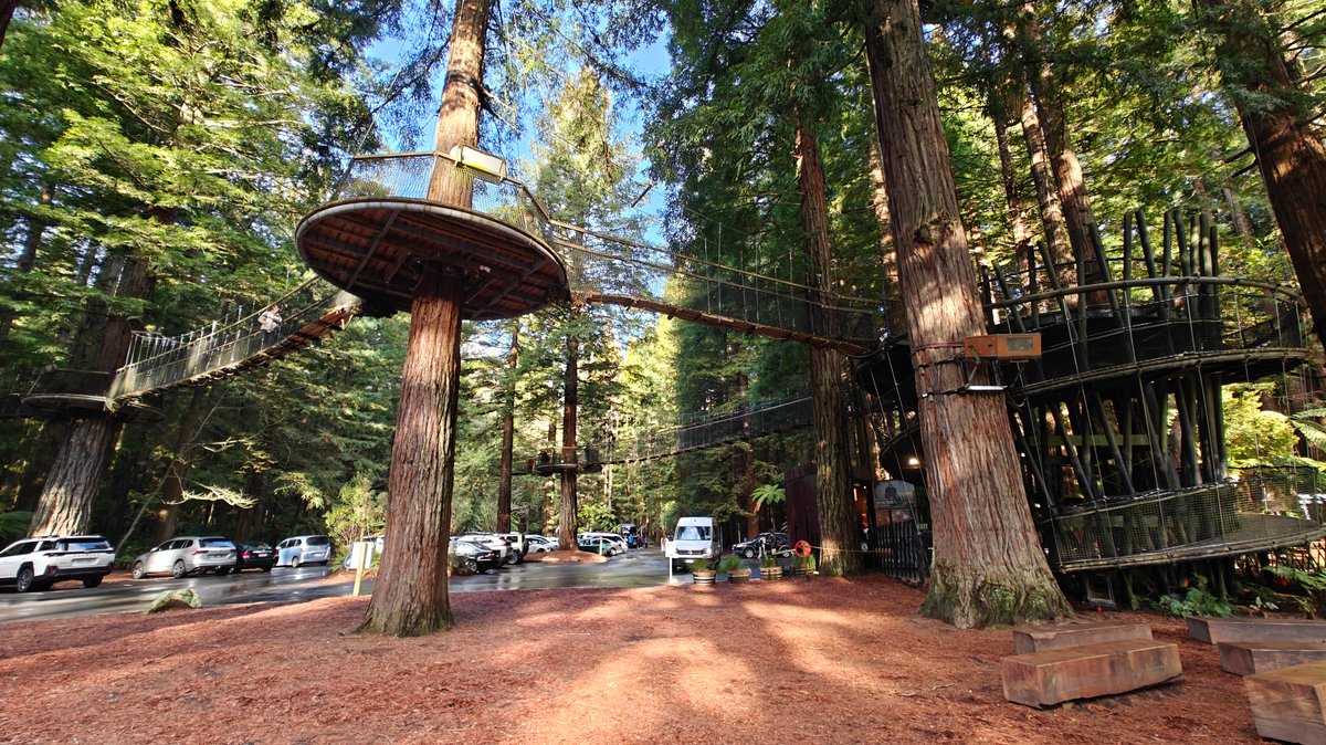 Walkway decks high overhead