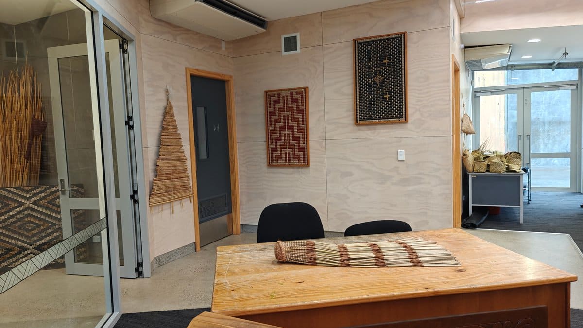 Weaving school workroom interior