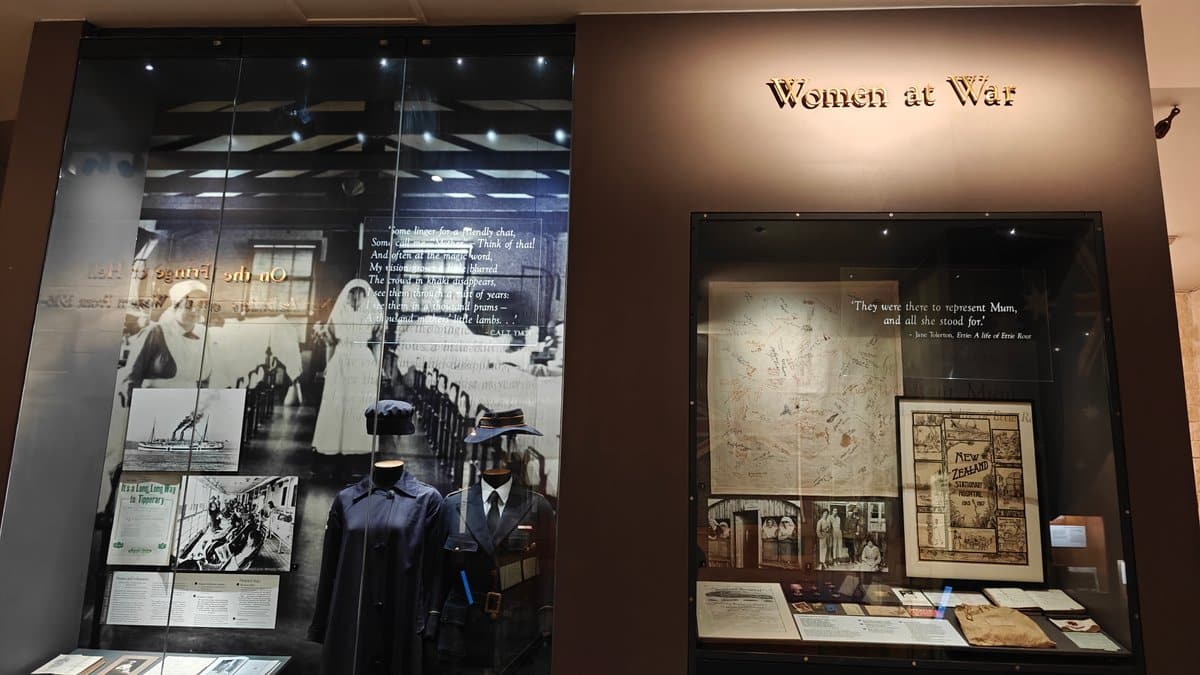 Women at War nurses' uniforms display